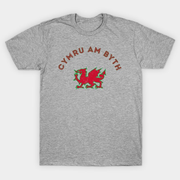 Dragon of Wales UK - Cymru Am Byth seal - symbol - logo emblem retro vintage T-Shirt by vlada123